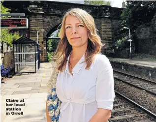  ?? Picture: SWNS ?? Claire at her local station in Orrell