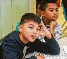  ??  ?? Jose, left, and Ramon are fifth-graders in Veronica Trevino’s class at Park Place Elementary School.