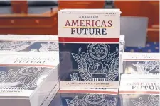  ?? J. SCOTT APPLEWHITE/ASSOCIATED PRESS ?? President Donald Trump’s budget request for fiscal year 2021 arrives at the House Budget Committee on Capitol Hill in Washington on Monday.