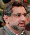  ?? Reuters ?? Shahid Khaqan Abbasi during an interview at his office in Islamabad on Friday. —