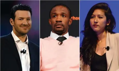  ??  ?? Tony Romo, Domonique Foxworth and Mina Kimes are among the best voices in the NFL. Photograph: Getty Images