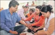  ?? SUSHIL KUMAR/HT PHOTO ?? Aam Aadmi Party MLA Kapil Mishra undergoes a checkup at his residence in Civil Lines on Friday.