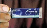  ?? RICHARD M. HACKETT / (LONGMONT) TIMES-CALL 2009 ?? Testostero­ne gels such as this one, seen in Hygiene, Colo., appeared to strengthen bones and reduce anemia in older men, but did not improve their memories, research showed.