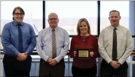  ?? SUBMITTED PHOTO ?? Pictured (From left to right): Shawn Ryan, John Scully, Jennifer Matthews, and Justin Matys from WCASD’S business office.