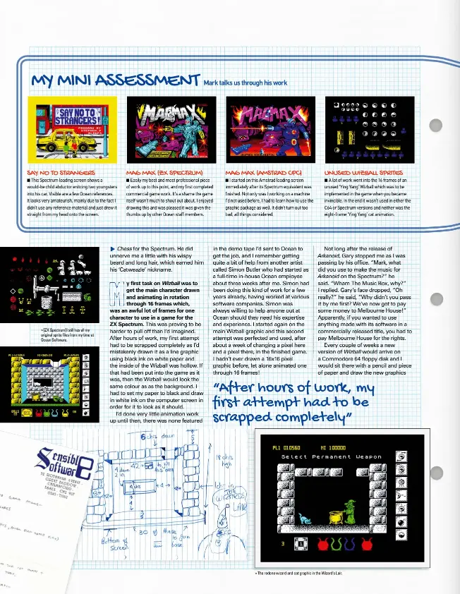  ??  ?? » [ZX Spectrum]i still has all my original sprite files from my time at Ocean Software. » The redone wizard and cat graphic in the Wizard’s Lair.
