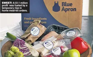  ??  ?? SWEET: A $1.1 milion profit was fueled by a temporary rise in home meal-kit orders.