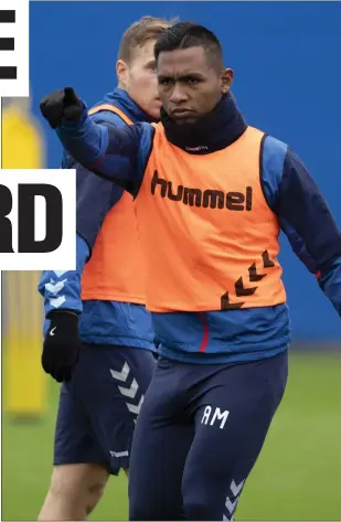  ??  ?? Alfredo Morelos has scored just once since the winter break, and Steven