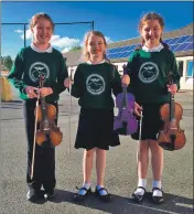  ??  ?? Left: Elgol Primary School String Trio took first prize at the recent Isle of Skye Provincial Mòd.