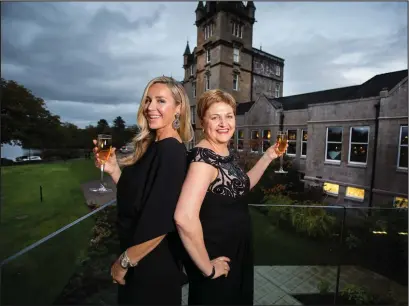  ??  ?? TV presenter Sarah Heaney, with hospice chief executive Rhona Baillie at the stunning Cameron House Hotel. Below, Hospice supporter Kerry Docherty and ambassador Cat Leaver, and Scottish Power Volunteers sell raffle tickets to boss Alan Thomson