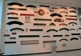  ?? ?? Some of the greatest names from the days of steam are now displayed on this wall in the new Rail Heritage Centre. NRM