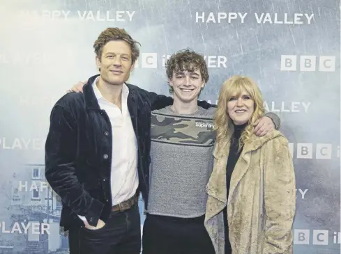  ?? ?? James Norton, Rhys Connah and Siobhan Finneran at the premiere of the final series of Happy Valley at Halifax Vue. Photo: BBC