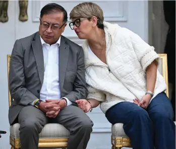  ?? /GETTY IMAGES ?? El presidente colombiano Gustavo Petro con su esposa Verónica Alcocer.