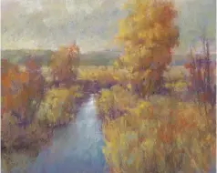  ??  ?? Sabrina Stiles, Autumn Radiance, pastel, 16 x 20”