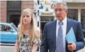  ?? FRANK AUGSTEIN, AP ?? Connie Yates, mother of terminally ill baby Charlie Gard, arrives at court in London.