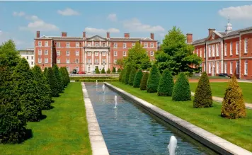  ?? ?? The parade ground at Winchester’s Peninsula Barracks is now a ‘Versailles-esque’ garden