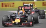  ??  ?? MEXICO CITY: Red Bull Racing’s Australian driver Daniel Ricciardo, powers his car during the Formula One Mexico Grand Prix at the Hermanos Rodriguez circuit in Mexico City, on Sunday. —AP