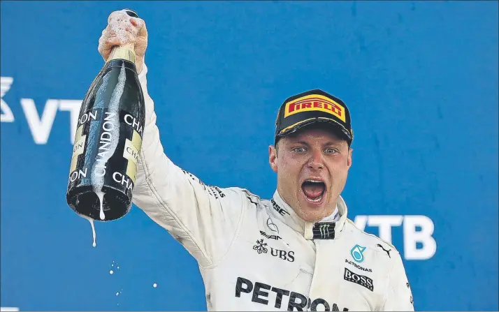  ?? FOTO: GETTY ?? Valtteri Bottas se impuso en el el GP de Rusia, una prueba en la que en 2014 ya logró un podio con Williams y en 2016 fue cuarto. El finlandés aguantó la presión de Vettel y supo gestionar la carrera tras una gran salida con su Mercedes