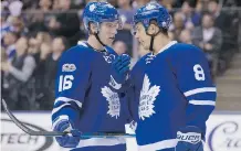  ?? CHRIS YOUNG/ THE CANADIAN PRESS ?? It’s crunch time for Mitchell Marner, left, Connor Carrick and the Toronto Maple Leafs with Pittsburgh in town Saturday followed by Columbus on Sunday.