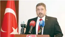  ??  ?? KUWAIT: Turkey’s Ambassador to Kuwait Salih Murat Tamer speaks during a ceremony to mark the first anniversar­y since the defeat of a coup aimed at ousting President Recep Tayyip Erdogan.