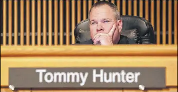  ??  ?? An ethics complaint has been filed against Gwinnett County Commission­er Tommy Hunter, alleging that with several social media posts, including one that called U.S. Rep. John Lewis “a racist pig,” he violated the county’s ethics ordinance.