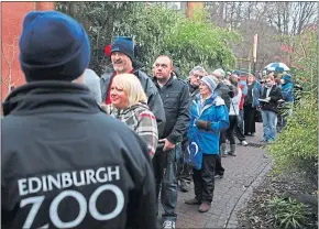  ??  ?? Fans queue at Edinburgh Zoo in December 2011 after pandas’ arrival