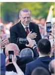  ?? FOTO: DPA ?? Der türkische Präsident Erdogan nach seiner Vereidigun­g.