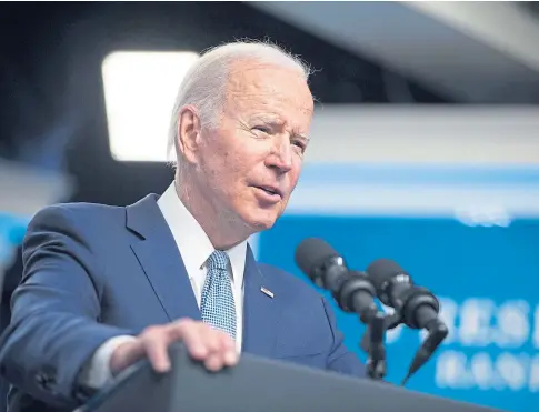  ?? ?? CRITICISM: Joe Biden says his administra­tion is working to cover all eventualit­ies for the Supreme Court’s ruling.