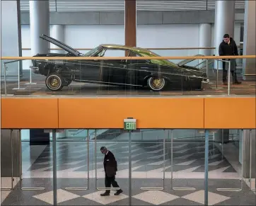  ?? KARL MONDON — STAFF PHOTOGRAPH­ER ?? A lowriding Impala SS is seen at the Silicon Valley Auto Showon Thursday at the San JoseMcEner­y Convention Center.