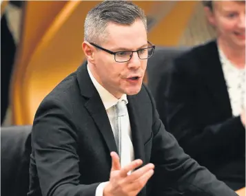  ??  ?? ON THE MONEY Finance Secretary Derek Mackay will reveal his budget this week. Picture: Jeff J Mitchell