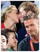  ??  ?? Star couple: Kissing Jason Kenny behind David Beckham in 2012