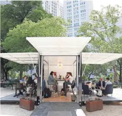  ?? L.L. BEAN ?? L.L. Bean partnered with workspace provider Industriou­s to launch its outdoor coworking space in New York City.