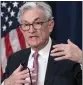  ?? ALEX BRANDON — THE ASSOCIATED
PRESS ?? Federal Reserve Board Chair Jerome Powell speaks during a news conference at the Federal Reserve in Washington on May 4.