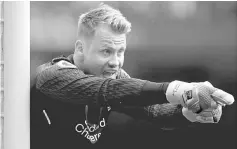  ??  ?? Liverpool’s Simon Mignolet gestures during the English Premier League match against Manchester City . — Reuters