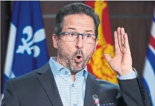  ?? SEAN KILPATRICK THE CANADIAN PRESS FILE PHOTO ?? Bloc Québécois Leader Yves-François Blanchet has been condemned for what has been called a drive-by smear of new federal Transport Minister Omar Alghabra.