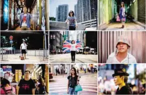  ?? ?? HONG KONG: This combinatio­n of pictures shows Hong Kong residents expressing their views on whether they prefer Hong Kong before or after the 1997 handover from British to Chinese rule. — AFP
