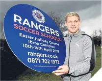  ??  ?? Marthyn Waghorn plugs Rangers Soccer Schools.