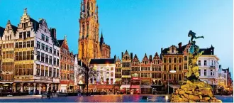  ??  ?? Historic centre: The attractive Grote Markt (Main Square) in Antwerp
