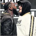  ??  ?? Deontay Wilder and Tyson Fury