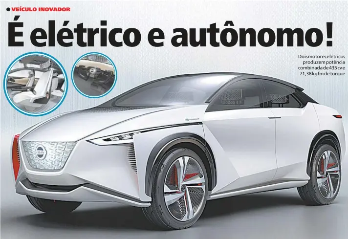  ??  ?? Dois motores elétricos
produzem potência combinada de 435 cv e 71,38 kgfm de torque