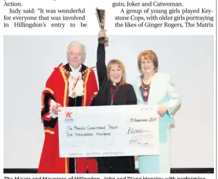  ??  ?? The Mayor and Mayoress of Hillingdon, John and Diane Hensley with performing arts director Judy McPhee