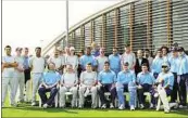 ??  ?? The media team with the Internatio­nal Cricket Council team at the ICC Global Cricket Academy Oval ground.