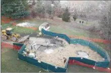  ?? SUBMITTED PHOTO ?? This overhead photo shows sinkholes believed to be tied to pipeline constructi­on behind a home on Lisa Drive in West Whiteland.