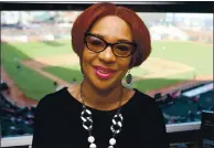  ?? ANDA CHU — STAFF PHOTOGRAPH­ER ?? Giants public address announcer Renel Brooks-Moon, who is one of only three female MLB announcers, has supported Amelia Schimmel.