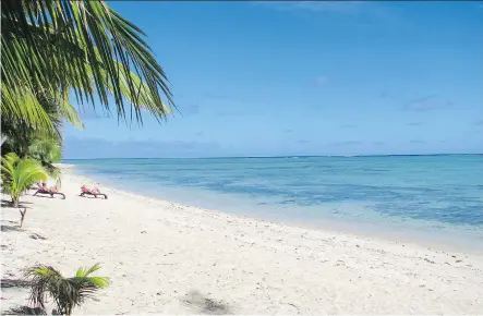  ?? PHOTOS: GIOVANNA DELL’ORTO ?? Tourists lounge on the miles-long white beach on Aitutaki’s western shore. The secluded area has about 2,000 inhabitant­s and only 229 rooms for visitors, offering the opportunit­y for an uncrowded, inexpensiv­e and peaceful island getaway.