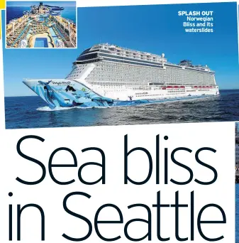  ??  ?? SPLASH OUT Norwegian Bliss and its waterslide­s