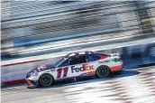  ?? Jared C. Tilton / Getty Images ?? Denny Hamlin, 22nd in the points race so far, has had difficulty adapting to NASCAR’s new “Next Gen” car.