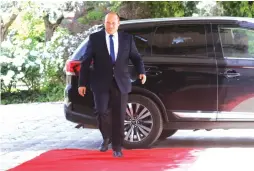  ?? (Olivier Fitoussi/Flash90) ?? YAMINA PARTY head Naftali Bennett arrives at the President’s Residence in Jerusalem last Wednesday to discuss receiving a possible mandate to form a new government.