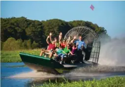  ??  ?? Boggy Creek airboating is fun for the entire family and a short drive from Orlando.