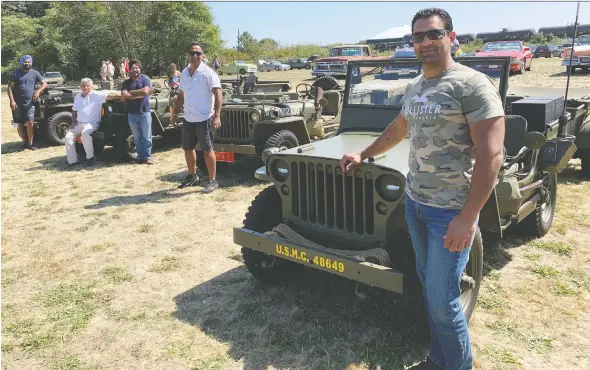  ?? PHOTOS: ALYN EDWARDS ?? Kam Mann and fellow members of the Indocanadi­an Jeep Club display their restored Second World War military vehicles.