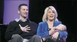  ?? Bill Wade/Post-Gazette ?? WTAE-TV news anchor Kelly Frey and her husband, Jason Luhn, with their son, Bennett, speak at their church, North Way Christian Community, in 2013. Ms. Frey announced Friday that she is starting 24 weeks of chemothera­py for breast cancer.